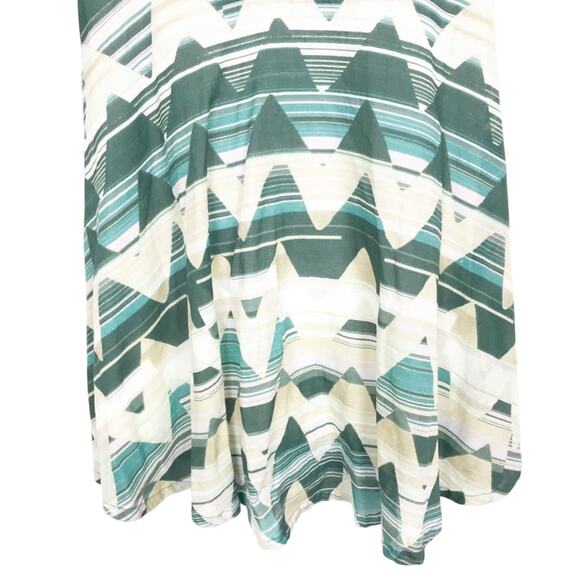 Jack Green Green Chevron Fit and Flare Sleeveless Dress Sz 2 - Picture 5 of 9
